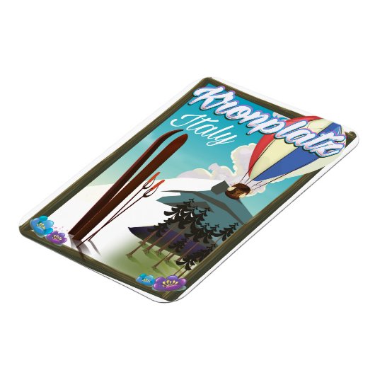 クロンプラッツイタリアのスキー旅行ポスター マグネット (左側)