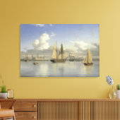 クロンボルグ城の帆船，スウェーデン， 1880 キャンバスプリント (インサイチュ (リビング))