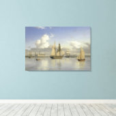 クロンボルグ城の帆船，スウェーデン， 1880 キャンバスプリント (インサイチュ (ウッドフロア))