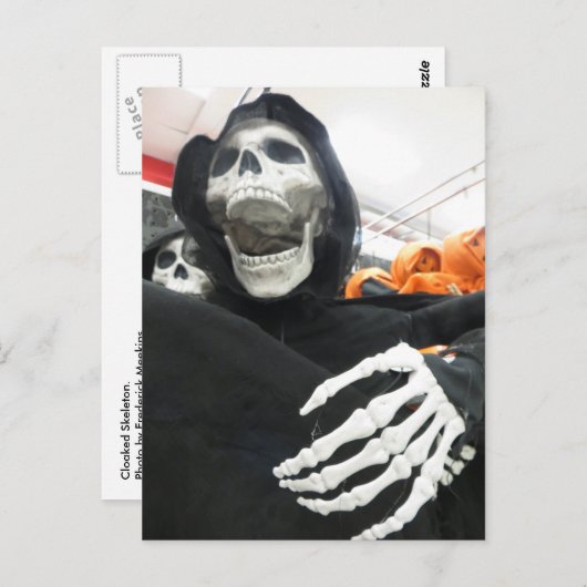 クロークしたスケルトン ポストカード (正面/裏面)