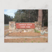 クロークドリバー州パーク入り口の標識,ジョージア ポストカード (正面)