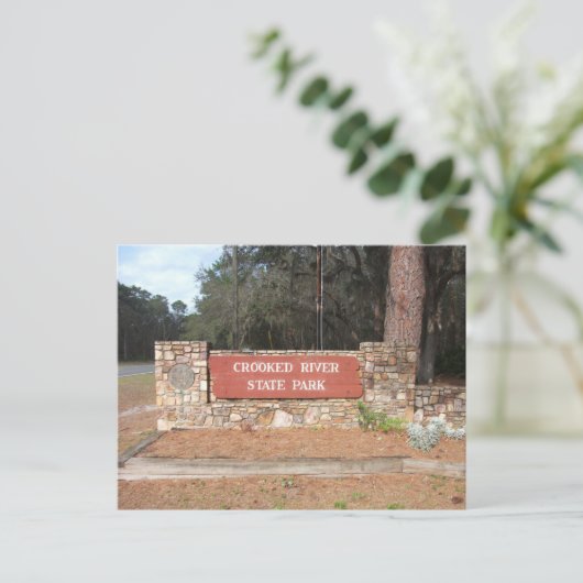 クロークドリバー州パーク入り口の標識，ジョージア ポストカード (スタンド正面)