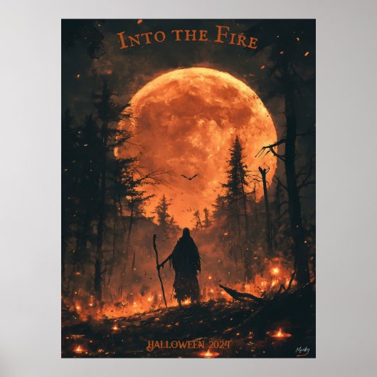 クローク姿ハロウィーン – フルムーン&ファイアフォレスト ポスター (正面)
