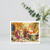 クロースさん&小妖精や小人が彼のリストをチェック シーズンポストカード (スタンド正面)