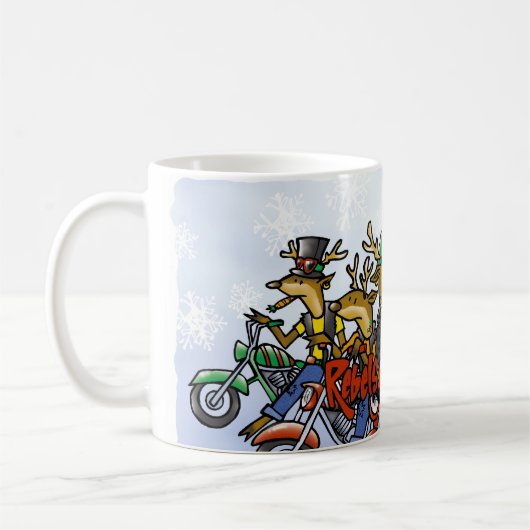 クロースのトナカイの休日の漫画のない反逆者 コーヒーマグカップ (左)