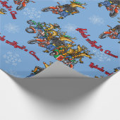 クロースのトナカイの青の休日のない反逆者 ラッピングペーパー (角)