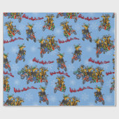 クロースのトナカイの青の休日のない反逆者 ラッピングペーパー (フラット)