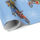 クロースのトナカイの青の休日のない反逆者 ラッピングペーパー (ロールコーナー)