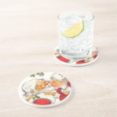 クロースヴィンテージのクリスマスのサンタのキスをするな夫人 コースター (側面)