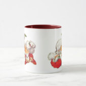 クロースヴィンテージのクリスマスのサンタのキスをするな夫人 マグカップ (中央)