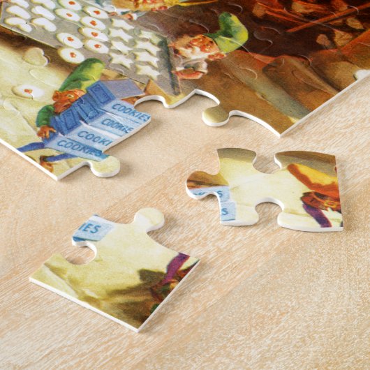 クロース夫人及びサンタの小妖精や小人はクリスマスのクッキーを焼きます ジグソーパズル (側面)