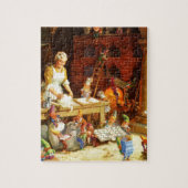 クロース夫人及びサンタの小妖精や小人はクリスマスのクッキーを焼きます ジグソーパズル (縦)