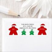 クロース夫妻と赤グリーン小妖精や小人2家族 ラベル (インサイチュ)