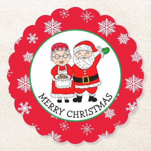 クロース夫妻、クリスマスパーソナライズされた。 ペーパーコースター (正面)