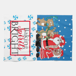 クロース色の聖降誕祭お目出とう キッチンタオル