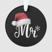 クロース・カップルがクリスマス・パジャマ・サンタにマッチ オーナメント (正面)