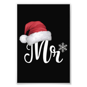 クロース・カップルがクリスマス・パジャマ・サンタにマッチ フォトプリント           