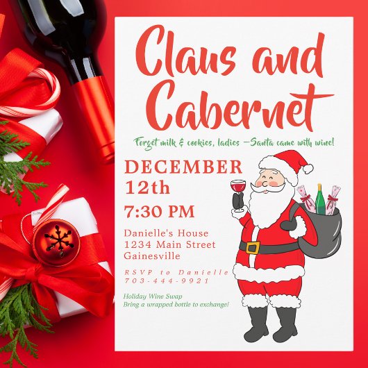 クロース&カベルネットレディースワインナイトクリスマスパーティー シーズンカード