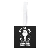 クロース・キリストと一緒に酒を飲む時は法律を守らない キューブオーナメント (正面)