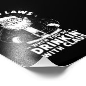 クロース・キリストと一緒に酒を飲む時は法律を守らない フォトプリント            (角)