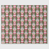 クロースChristmas Holidayかわいい夫人はパーティーの覆いをタイルを張りました ラッピングペーパー (フラット)