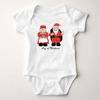 クロースShirt私の第1クリスマスの氏及び夫人 ベビーボディスーツ
