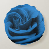 クローズアップの青赤いバラ、マクロの美しさ。 ラウンドクッション (裏面)