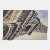 クローズアップエッフェルタワーパリラブシティトラベル キッチンタオル (横)