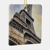 クローズアップエッフェルタワーパリラブシティトラベル セラミックオーナメント (右)