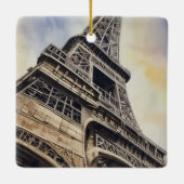 クローズアップエッフェルタワーパリラブシティトラベル セラミックオーナメント (裏面)