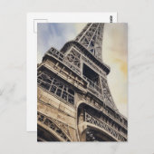 クローズアップエッフェルタワーパリラブシティトラベル ポストカード (正面/裏面)