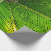 クローズアップグリーンパーム離れツリー ラッピングペーパー (角)