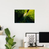 クローズアップグリーンホスタリーフオンブラック ポスター (ホームオフィス)