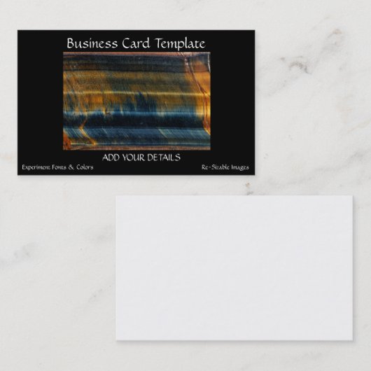 クローズアップジェムストーンタイガーアイ 名刺 (正面/裏面)