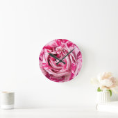 クローズアップバラ ラウンド壁時計 (ホーム)