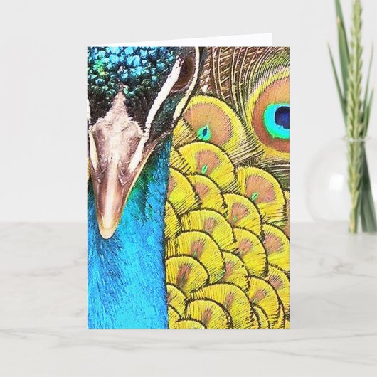 クローズアップピーコックカラー誕生日 カード (正面)