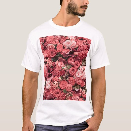 クローズアップフローラ抽象芸術の背景。 Tシャツ (正面)