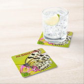 クローズアップワイルドバタフライ スクエアペーパーコースター (インサイチュ)