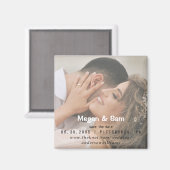 クローズアップ写真ウェディング日付の広場を保存 マグネット (正面/裏面)