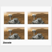 クローズアップ火星キュリオシティーローバー 長方形シール (シート)