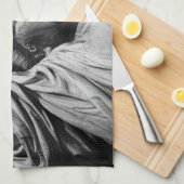 クローズアップ白黒の自由の女神ニューヨーク キッチンタオル (四つ折り)