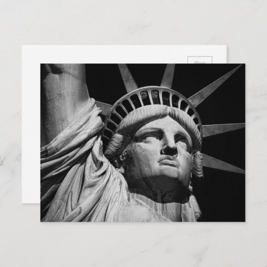 クローズアップ白黒の自由の女神ニューヨーク シーズンカード (正面/裏面)