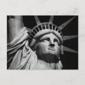 クローズアップ白黒の自由の女神ニューヨーク シーズンポストカード (正面)