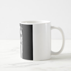 クローズアップ白黒ホースinナイト コーヒーマグカップ