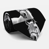 クローズアップ白黒ホースinナイト ネクタイ (ロール)