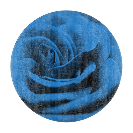 クローズアップ青の赤のローズ、マクロ美しい。 カッティングボード (正面)