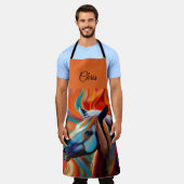 クローズアップ馬頭 エプロン (着用した状態)