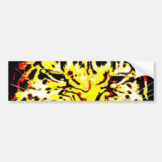 クローズアップ レオパードの目 バンパーステッカー (正面)