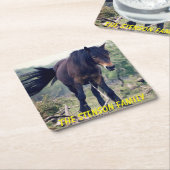 クローズアップ・ワイルドホース スクエアペーパーコースター (アングル)
