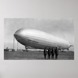 クローズアップGraf Zeppelin Blimpビュー ポスター